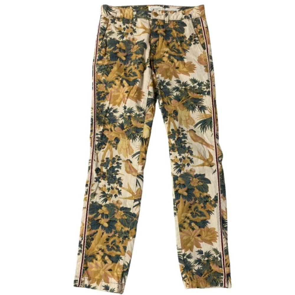 anthropologie relaxed chino in vintage tropical print